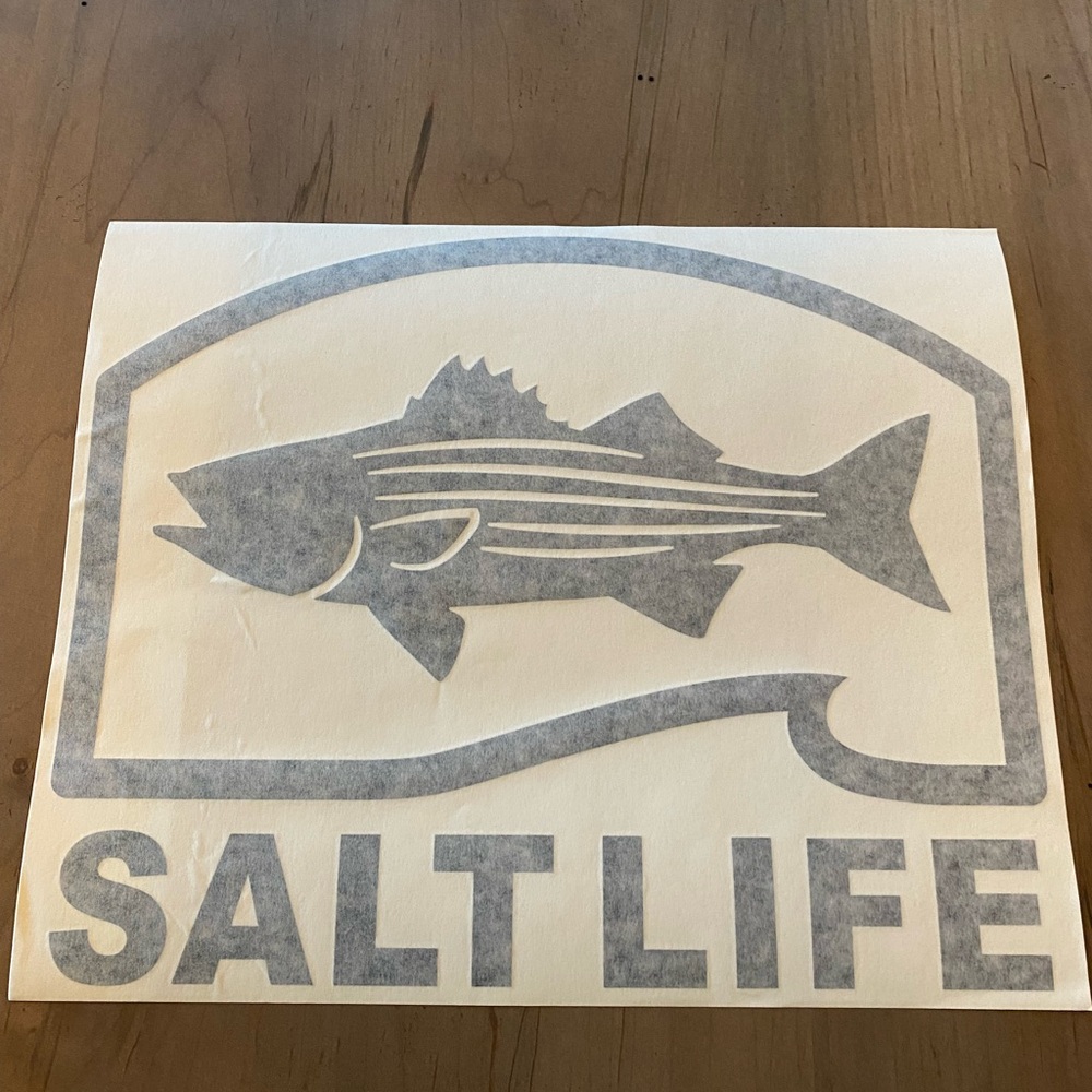 Salt Life Black Striper Fish Salt Life Decal 12” NEW SAD1103